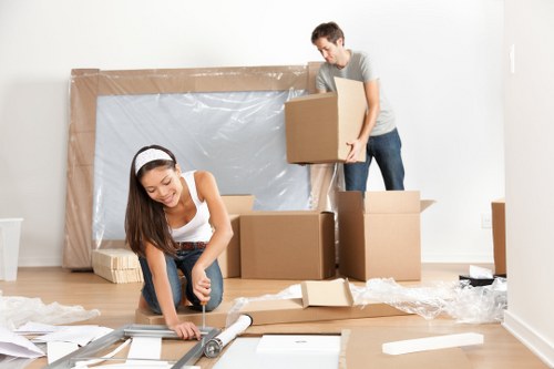 Removal van in London preparing for a city move