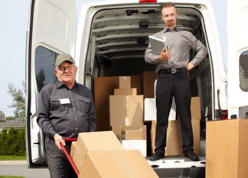 Office removals in Londonmanvan with packed moving boxes