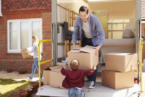 Professional man and van service managing a busy London move