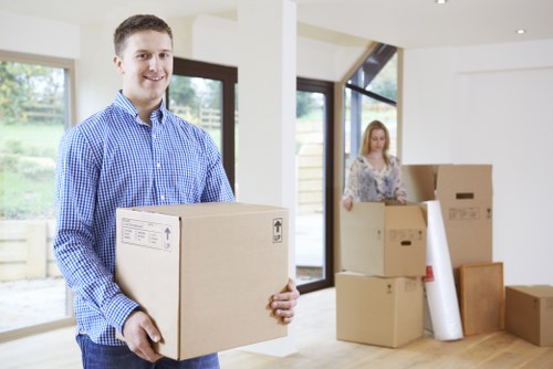 Driver assessing van space for a mixed household load