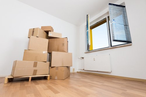 Organised moving boxes prepared for transport