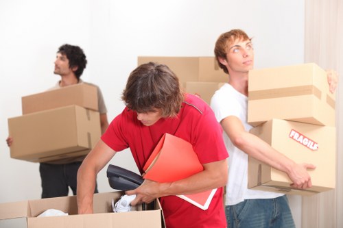Packing boxes for a London man and van move