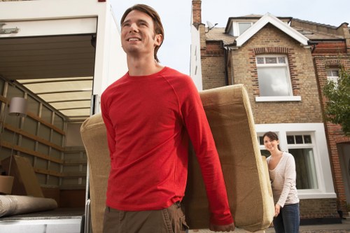 Packed moving truck in Londonmanvan ready for loading