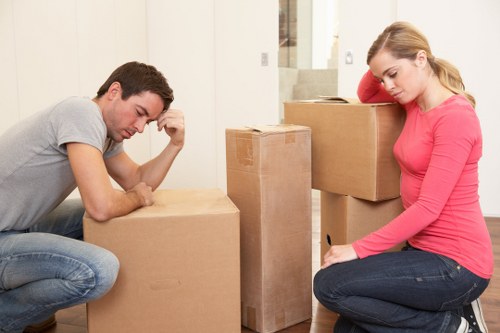 Boxes and furniture arranged for a smooth house move in London