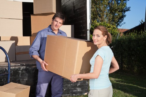 London house moving service showing careful furniture transport